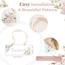 6 Packs Reserved Signs For Wedding Chairs, Acrylic Reserved Seating Signs Hanging With Ribbon Greenery Reserved Table Signs For Wedding Important Events Pews Restaurant Celebrations - White - View 2