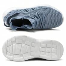 Kids High Top Trainers Boys Fashion Sports Shoes Grils Lightweight Breathable Footwear Comfortable Childrens Casual Sneakers - 淺藍色 - 查看 4