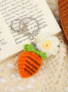 1 pieza Lindo llavero de frutas de ganchillo para mujeres, llavero de cerezas, fresa y aguacate trenzado, accesorios para bolso (Nota: el color del broche de metal puede variar entre dorado y plateado). Útiles escolares de ganchillo, regalos para maestros, accesorios para vuelta al colegio. - Multicolor - Ver 8