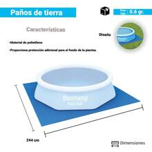Protector Base Paño para Alberca Mantel Funda de Piso Rectangular Para Alberca 2.44 mts - Azul - Ver 2