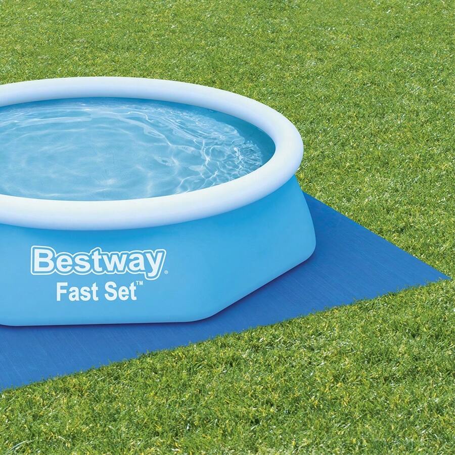 Protector Base Paño para Alberca Mantel Funda de Piso Rectangular Para Alberca 2.44 mts - Azul - Ver 1