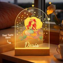 1pc Personalized Name Fairy Night Light Custom Name Flower Fairy Lamp Room Lamp Gift With First Name Gift Decoration Room Birthday Gift Bedside Lamp 3D Room Decor Night Light Desk Lamp Night Light Gift Customized Gift For Her Him Birthday Anniversary,  For Girlfriend Boyfriend