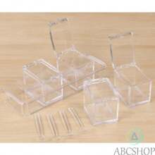 Porta Condimentos Temperos Acrílico Lindo Crystal 4 Potes Cozinha Modelo Quadrado 4 Potes Condimento - Abcshop - TRANSPARENTE - Visão 4