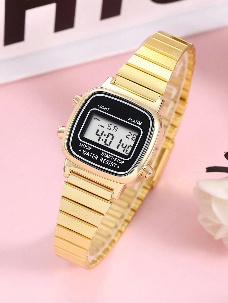 FANSICHEN 方形电子表 - 金色 - 查看 1