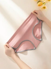 5 Pièces Culottes Hipster En Pour Femmes À Large Taille, Douces, Confortables, Respirantes, Absorbantes De La Transpiration Et Adaptées Aux Triangles