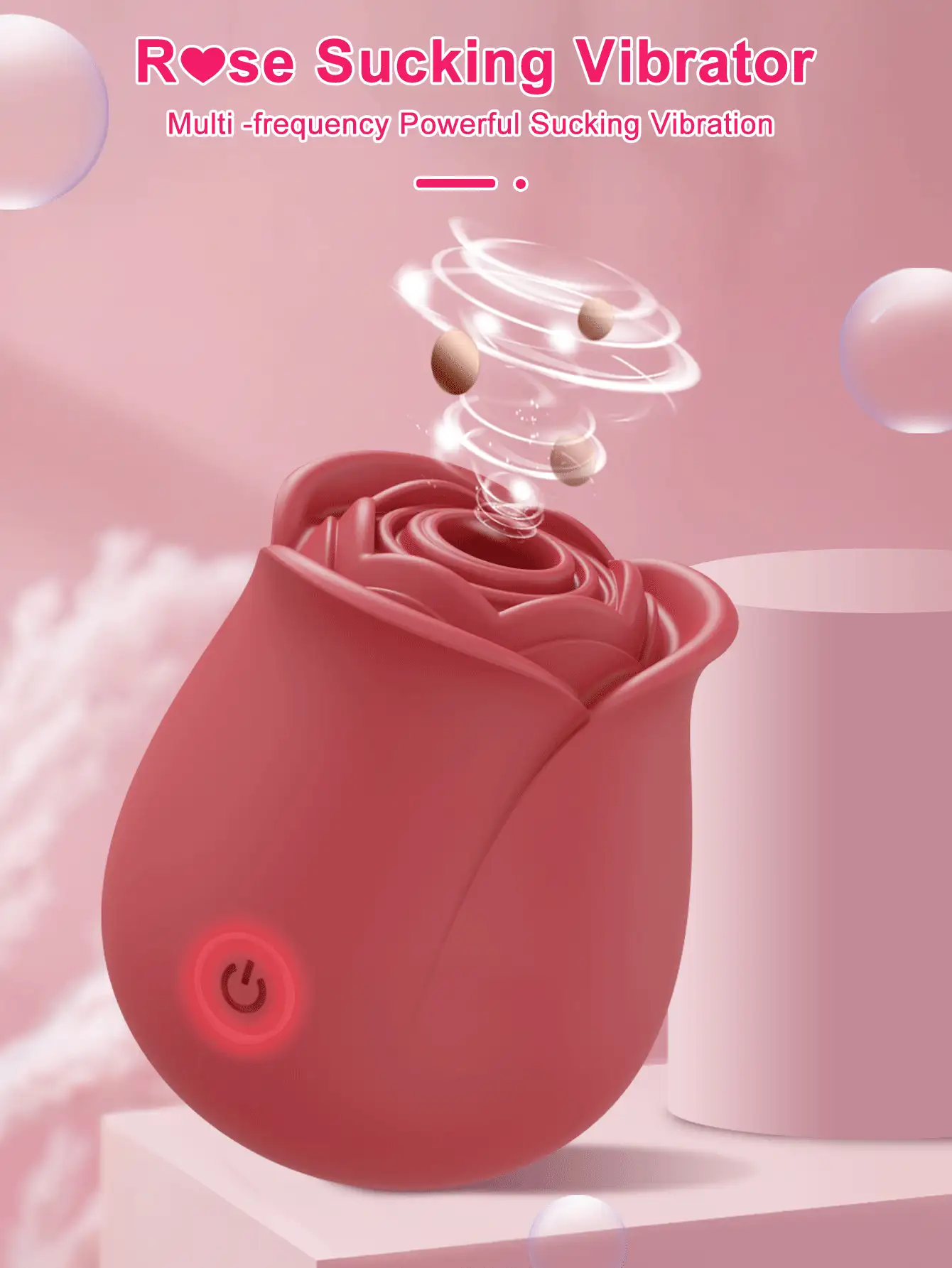 Vibrador en forma de rosa para mujeres, estimulador de succión para el punto G y el clítoris, juguete sexual impermeable para masturbación femenina y parejas, regalo de Navidad
