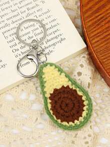 1 pieza Lindo llavero de frutas de ganchillo para mujeres, llavero de cerezas, fresa y aguacate trenzado, accesorios para bolso (Nota: el color del broche de metal puede variar entre dorado y plateado). Útiles escolares de ganchillo, regalos para maestros, accesorios para vuelta al colegio. - Multicolor - Ver 13