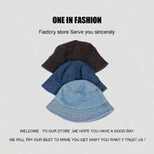 Women Bucket Hat Casual - Dark Jeans - View 3