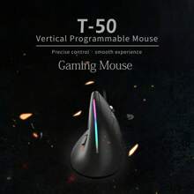 Ratón De Juego Con Cable Jomaa Rgb Ratón Vertical Ergonómico 9 Botones Programables 12800 Dpi Para Computadora Portátil De Jugador - Negro - Ver 6