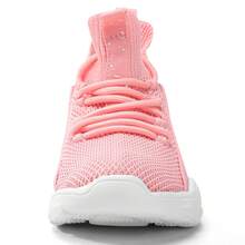 Kids High Top Trainers Boys Fashion Sports Shoes Grils Lightweight Breathable Footwear Comfortable Childrens Casual Sneakers - 粉色 - 查看 2