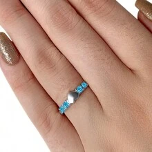 Fine Single Ring - Màu xanh nhạt - Xem 6