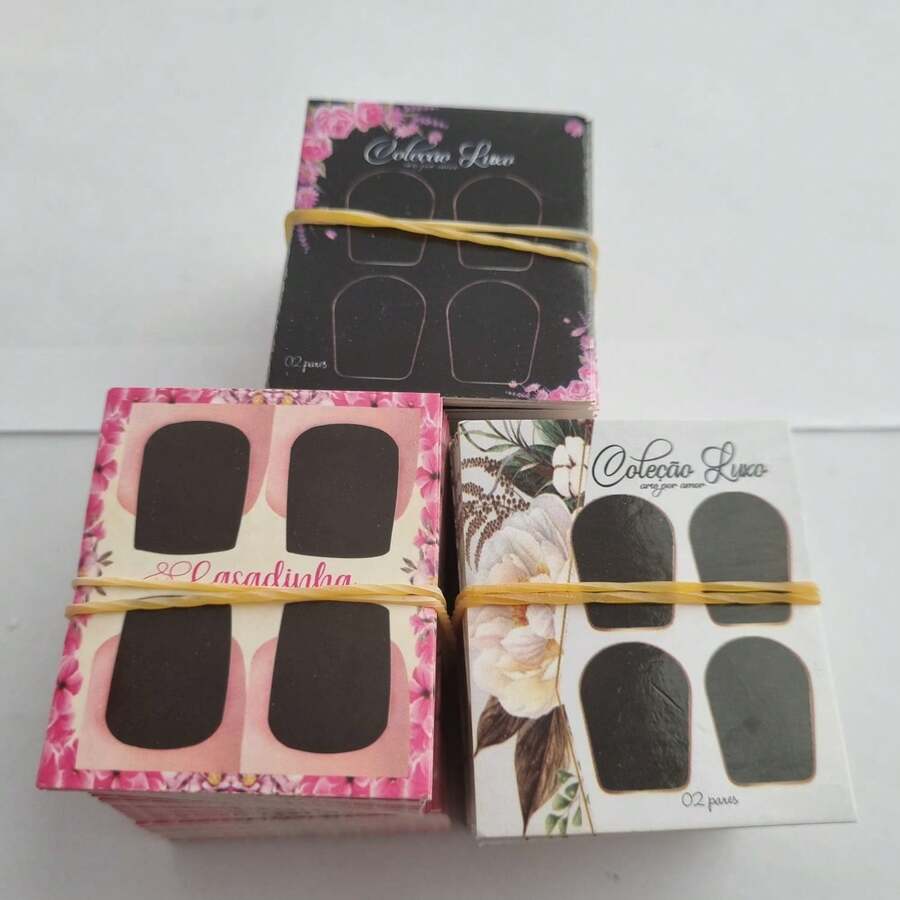 Material Paper - 2 cặp thẻ móng tay màu đen - Xem 1