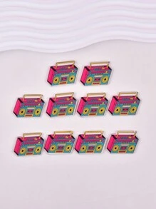 10pcs/Pack Fashionable Magnetic Tape & Disc Acrylic Pendant, Suitable For Women DIY Jewelry Making - Multicolor - View 16