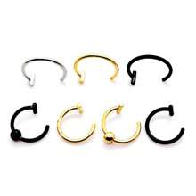 2Pcs 18G Fashion 316L Stainless Steel Fake Lip Rings For Women Men,  Nose Ring Fake Septum Nose Ring Clip On Lip Ring Fake Piercing Jewelry Suitable For Daily Gatherings And Dates Wear
