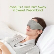 Blackout Weighted Eye Mask With Removable Inner For Heating/Cold, Soft Plush Cotton - 灰色 - 查看 7