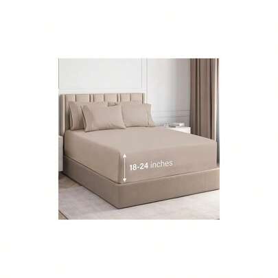 CGK Linens Extra Deep Sheet Set - 6 Piece Breathable & Cooling Sheets - Hotel Luxury Bed Sheets Set - Easy Fit - Soft, Wrinkle Free & Comfy Sheets Set - Extra Deep Pockets - New Colors
