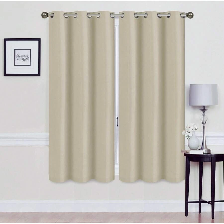 Madonna Foam-Backed Blackout Curtain Panels With Grommets - 金色 - 查看 1