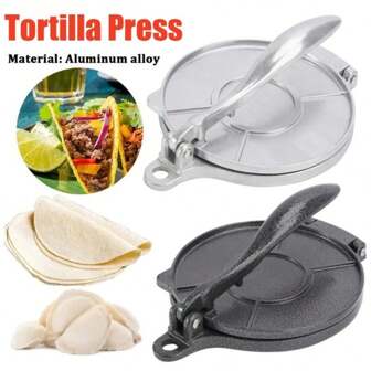 1pc Mexican Tortilla Dough Press Machine, Taco Maker, Dough Press Skinner Aluminum Alloy Skinner DIY Manual Cake Presser Kitchen Hand Press Cake Press Machine, Kitchen Utensils