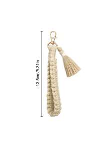 Hand Woven Tassel Keychain Keyrings Lanyard Braided Key Fob Strap Lobster Claw Bohemian Bracelet Gift Wrist Strap Bag Pendant Accessories Key Lanyard