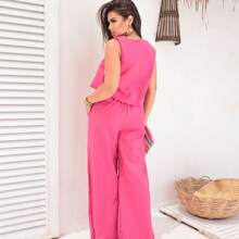 Women Two-Piece Outfits - Hot Pink - View 3