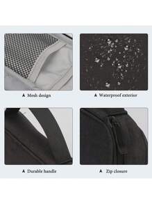 1 Miếng Mới Du lịch Hộp đựng Cái túi Cable Lưu trữ Tổ chức Cord Hộp đựng Đối với Bàn Túi đựng Mang Loại vỏ Có thể mang đi Không thấm nước Túi Lưu trữ  Đối với Cable Cord - màu đen - Xem 8