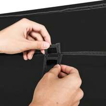 69" Portable Clothes Closet Non-Woven Fabric Wardrobe Double Rod Storage Organizer - Black - View 10