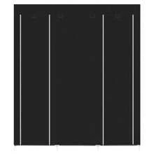 69" Portable Clothes Closet Non-Woven Fabric Wardrobe Double Rod Storage Organizer - Black - View 5