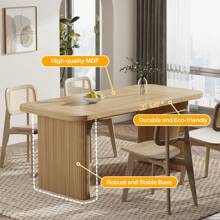 Tribesigns 62.99'' L X 31.5'' W Rectangular Dining Table With Engineered Wood Tabletop, Natural - 自然的 - 查看 5