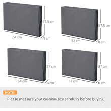 Outsunny  Replacement Cushion Cover Garden Rattan Patio Furniture Seat Cover Polyester Outdoor- No Cushion Included - Dark Grey - View 4