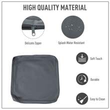 Outsunny  Replacement Cushion Cover Garden Rattan Patio Furniture Seat Cover Polyester Outdoor- No Cushion Included - Dark Grey - View 3
