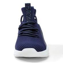 Kids High Top Trainers Boys Fashion Sports Shoes Grils Lightweight Breathable Footwear Comfortable Childrens Casual Sneakers - 藏蓝色 - 查看 2