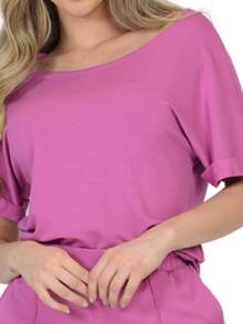 Women Two-Piece Outfits - 藕粉色 - 查看 4