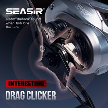Seasir M800 鋼鑄齒輪磨齒釣魚捲線器 8kg最大拉力比例7.1：1高速齒輪比例,適用於淡水和鹽水釣魚 - 灰色 - 查看 3