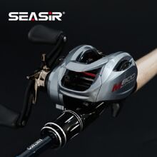 Seasir M800 鋼鑄齒輪磨齒釣魚捲線器 8kg最大拉力比例7.1：1高速齒輪比例,適用於淡水和鹽水釣魚 - 灰色 - 查看 8