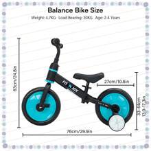UBRAVOO Fit 'n Joy Children's Bikes, 4-In-1 Balance Bike For Children With Pedals And Stabilisers, Trike-To-Bike Children's Bike For Boys And Girls From 2 To 5 Years - Blue - View 8