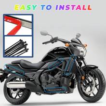 Volxon Xe máy RGB Đèn LED Bộ dụng cụ Không thấm nước Kiểm soát APP Nhiều màu Bầu không khí Với điều khiển từ xa Đối với Dải đèn LED , Mốt Động cơ Xe đạp DIY Đèn , Âm nhạc Đồng bộ hóa , DC 12V 1 gói - màu đen - Xem 6