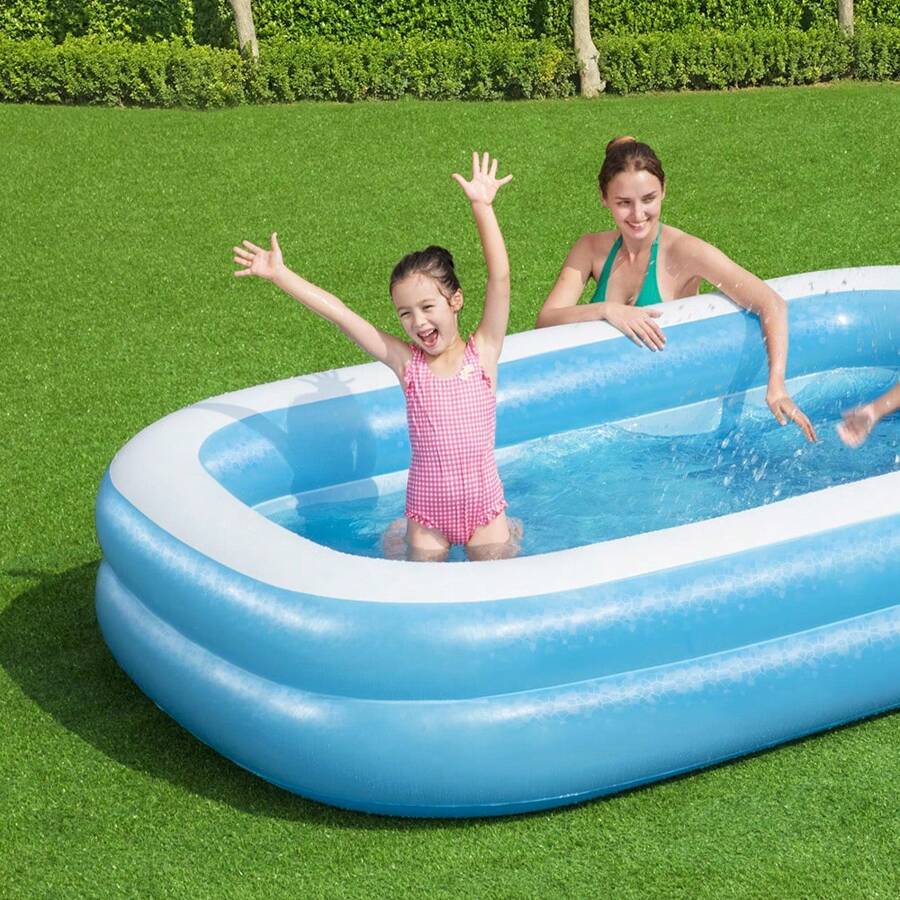 Piscina Inflable Rectangular Alberca Hinchable Infantil Azul 2.62 Mts Piscina Para Niñas y niños Capacidad 778 litros - Azul - Ver 1
