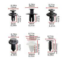 60 pièces Clips de retenue pour voiture, kit de fixations en plastique à pression de 6 tailles pour les camions et les motos. Comprend des clips pour pare-chocs, carrosserie, porte, garniture de panneau