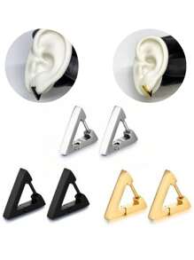 Men's Earrings - 黑色 - 查看 1