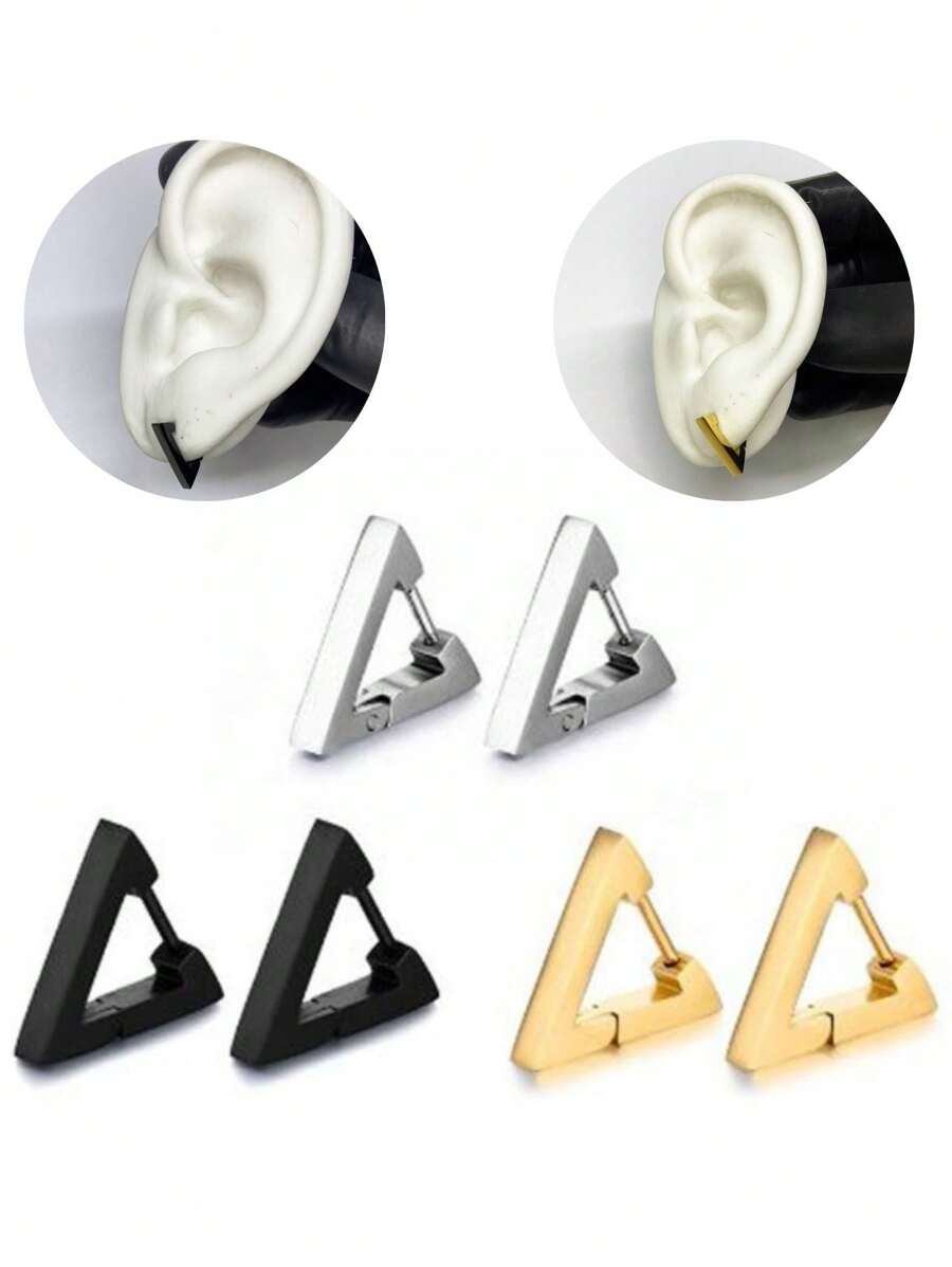 Men's Earrings - 黑色 - 查看 1