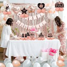 40TH Tổ ong Đồ Trang Trí Sinh Nhật , Đen Vàng Buổi tiệc Bàn Trang trí theo mua 9pcs Sinh nhật lần thứ 40 Bàn Trang trí theo mua Tổ ong Vàng hồng Theo chủ đề Buổi tiệc Bàn Tổ ong Đồ trang trí , Vui vẻ Sinh nhật lần thứ 40 Cổ vũ Đến 40 Cung cấp cho buổi tiệc - Hồng - Xem 6