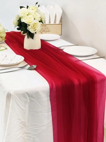 1 件纯色红色纱线桌旗 63*78 英寸、2025 新年家居装饰、婚礼生日派对背景装饰用品、派对餐桌装饰桌布、160*200 厘米桌布、圣诞装饰桌旗、圣诞装饰桌布、圣诞背景装饰纱线、圣诞树装饰纱线、圣诞礼物、圣诞房间装饰、万圣节装饰红纱线、万圣节礼物、万圣节桌旗