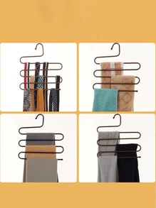 1pc Stainless Steel Pants Hanger, Clothing Rack For Closet Storage, Silver - One Size Room Decor Home Decor Bed Room Decor Dress Pants Shoes Jeans Boots Skirt, Spring, Minimalist, Summer Tops