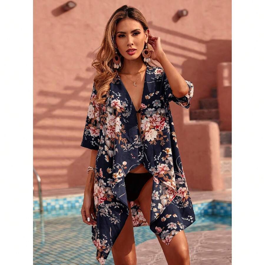 Haute Edition Women's Lightweight Summer Kimono Cover Up Cardigans - 淺粉色 - 查看 1