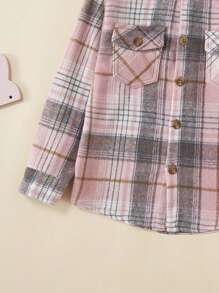 Camisa de Cuadros para Niña 6-16 Años - Rosa - Ver 3