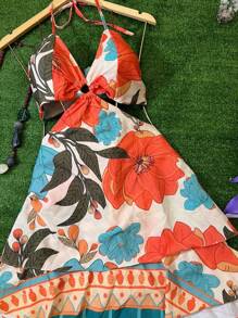 Women Dresses - 橘色 - 查看 3