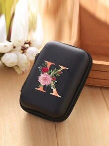 1入時尚簡約純色EVA材質裝飾字母通用數字存儲袋，男女均可使用，可用於存儲耳機和充電寶，數據線，情人節禮物，商務，旅遊，學校，辦公室，旅行必備品，旅行配件，旅行整理袋 - 黑色 - 查看 17