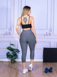 LLEVO Women Sports Leggings - Grey - View 6