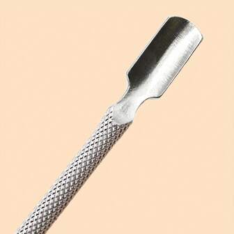 1pc Silver Nail & Cuticle Pusher Tool For Manicure And Pedicure, Professional Nail Cleaning And Design Tool, Diy At Home Or For Nail Salons
