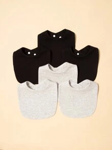 6入組純色防水嬰兒圍兜 - 彩色 - 查看 1